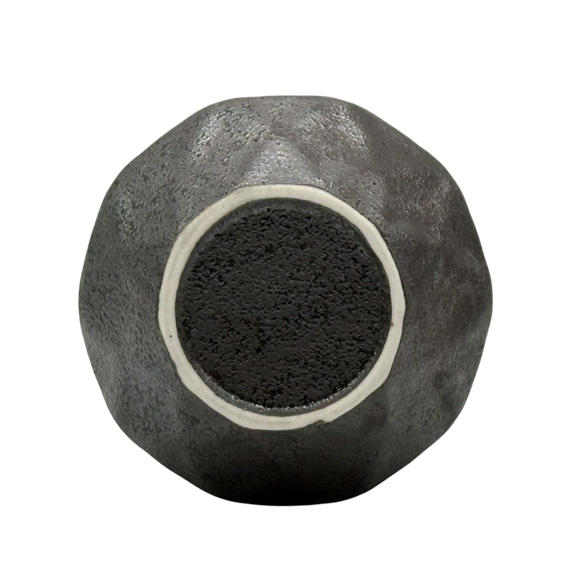 Inoue Tea Kurobuki Ryusui Gray Blue Mino-yaki Yunomi - Japanese Teacup showing a gray-blue ceramic teacup with a traditional design.
