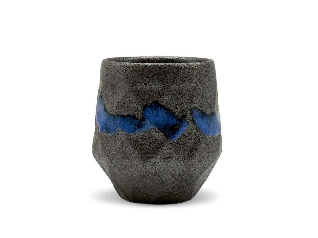 Inoue Tea Kurobuki Ryusui Gray Blue Mino-yaki Yunomi - Japanese Teacup