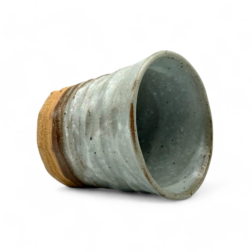 Inoue Tea Kohiki Shiro Gray Mino-yaki Yunomi - Japanese Teacup