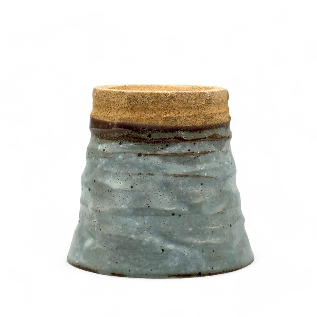 Inoue Tea Kohiki Shiro Gray Mino-yaki Yunomi - Japanese Teacup