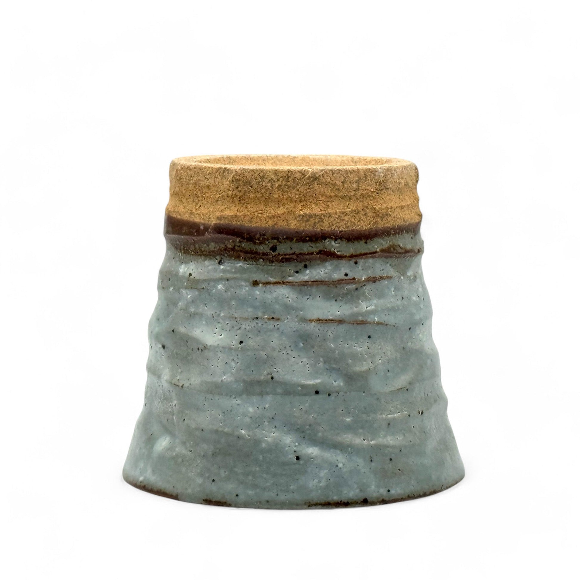 Inoue Tea Kohiki Shiro Gray Mino-yaki Yunomi - Japanese Teacup