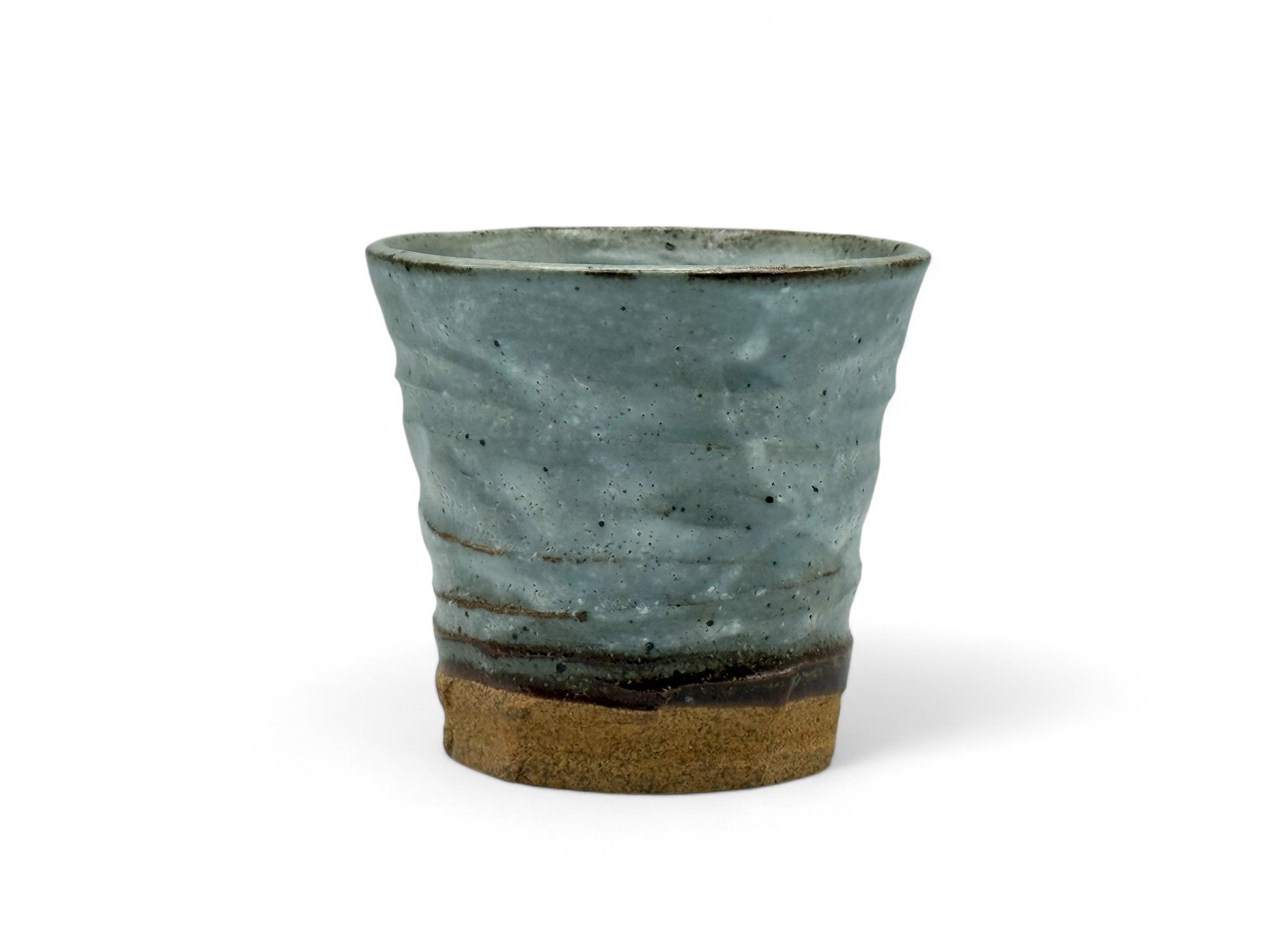 Inoue Tea Kohiki Shiro Gray Mino-yaki Yunomi - Japanese Teacup, gray ceramic cup with a textured finish.