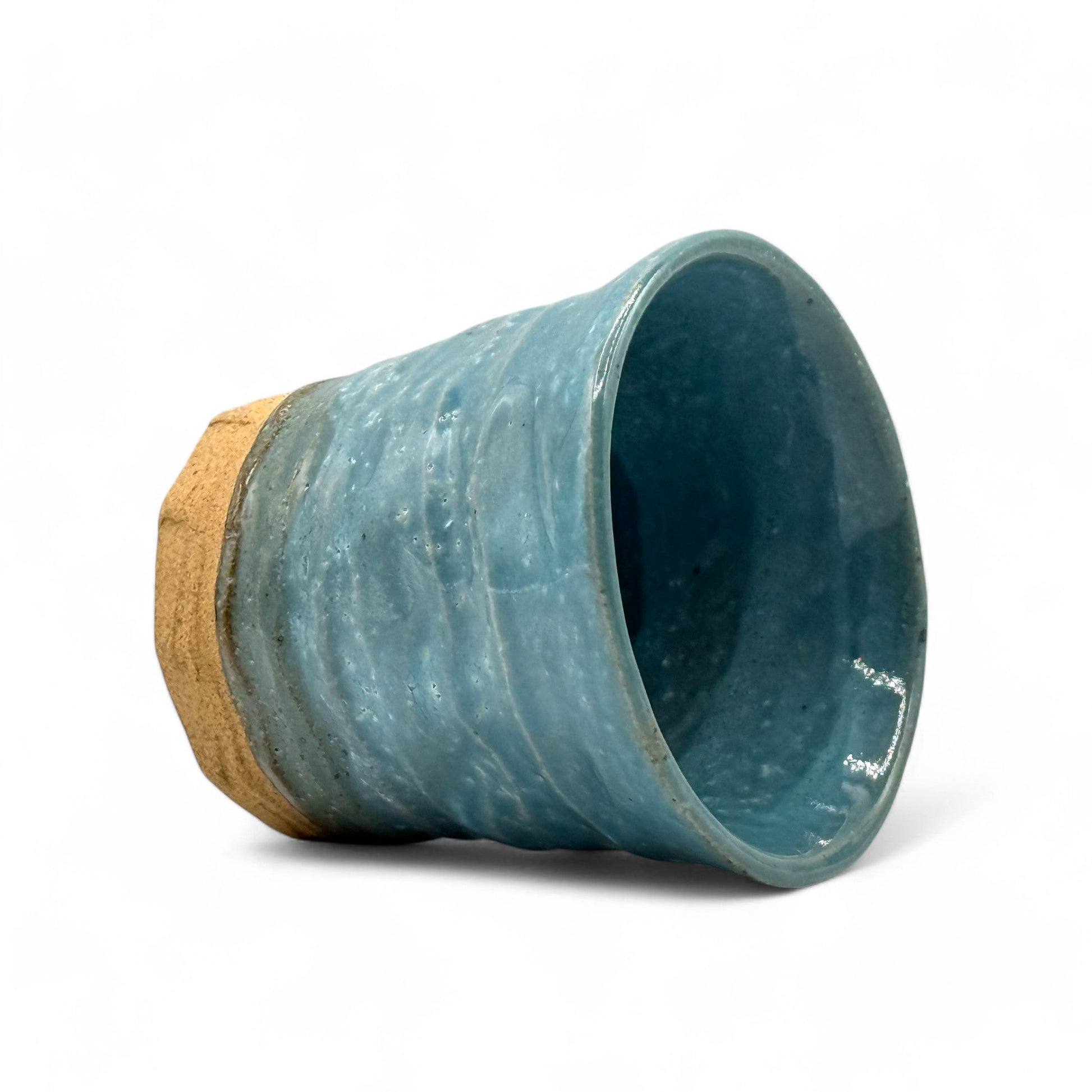 Inoue Tea Kohiki Aoko Blue Mino-yaki Yunomi - Japanese Teacup