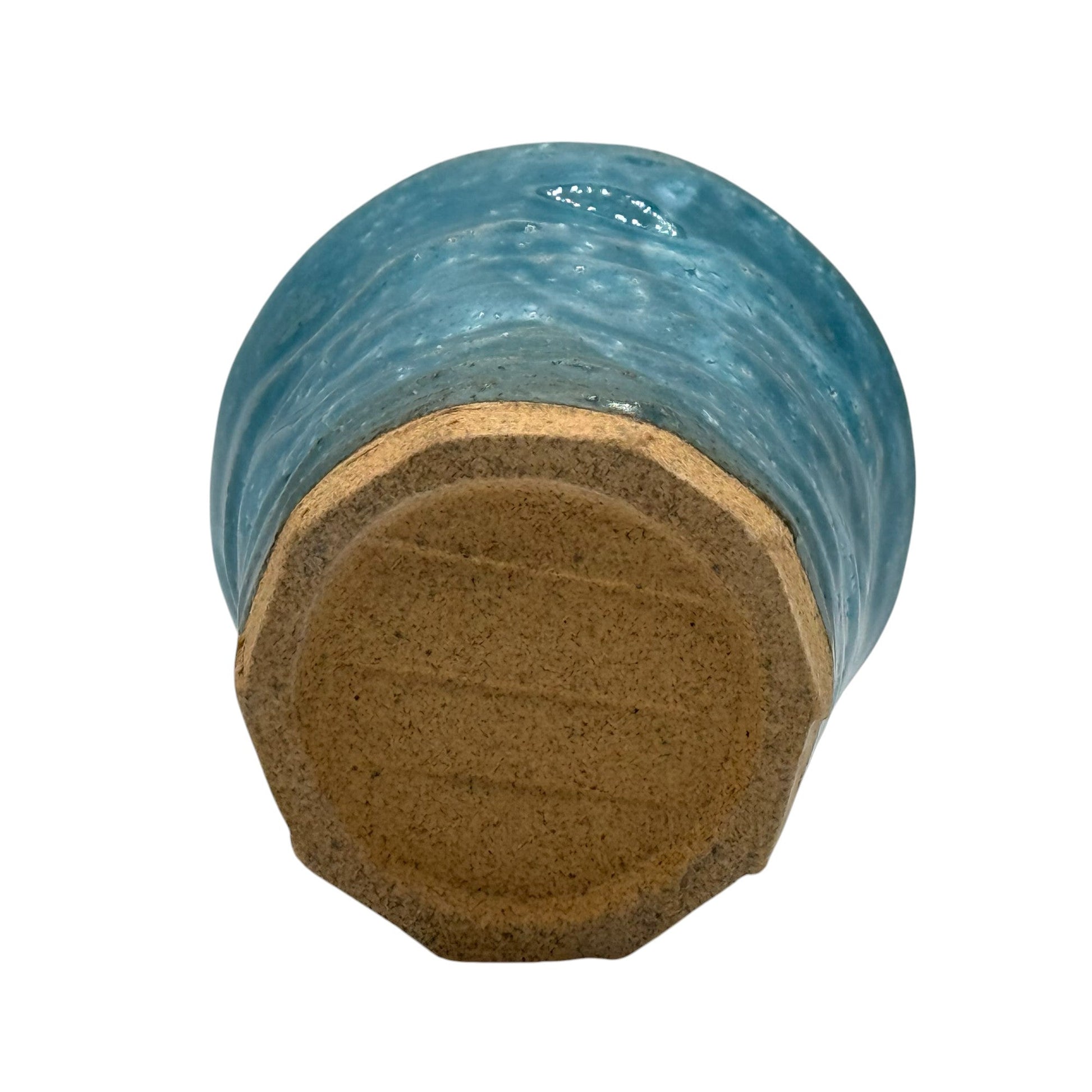 Inoue Tea Kohiki Aoko Blue Mino-yaki Yunomi - Japanese Teacup