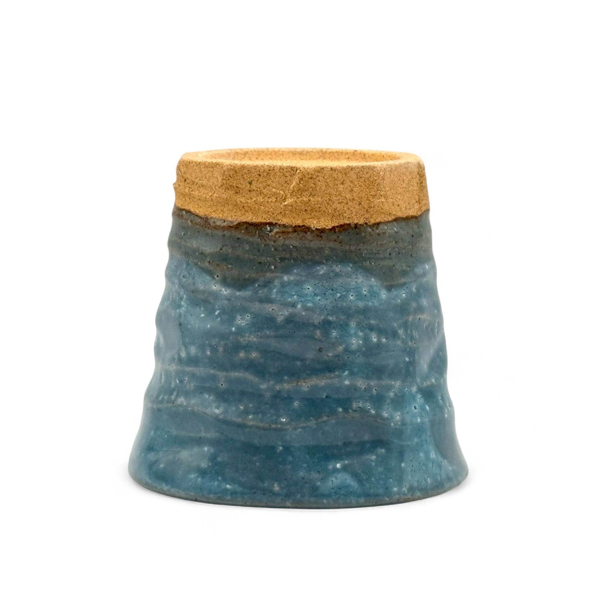 Inoue Tea Kohiki Aoko Blue Mino-yaki Yunomi - Japanese Teacup