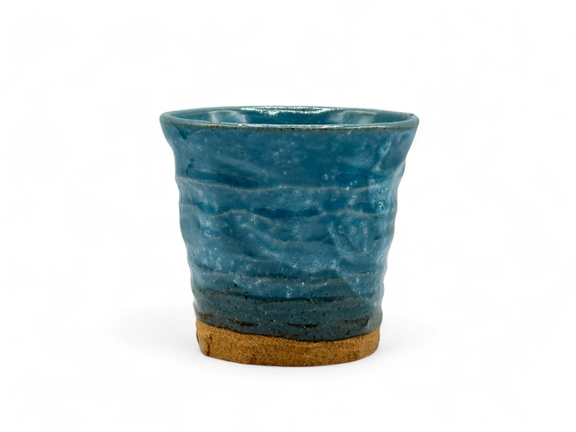 Inoue Tea Kohiki Aoko Blue Mino-yaki Yunomi - Japanese Teacup