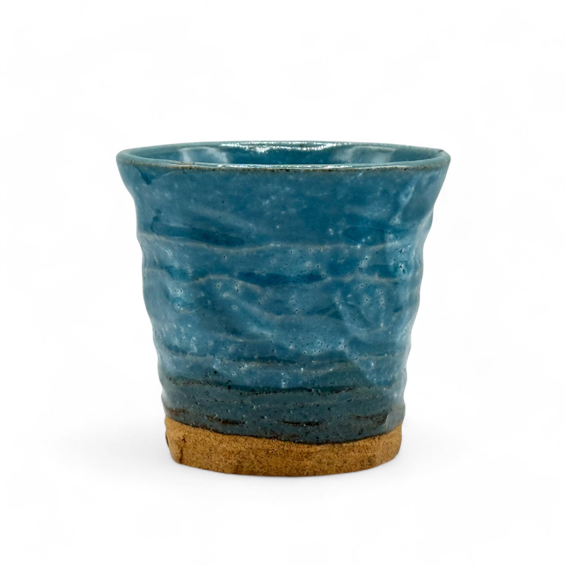 Inoue Tea Kohiki Aoko Blue Mino-yaki Yunomi - Japanese Teacup