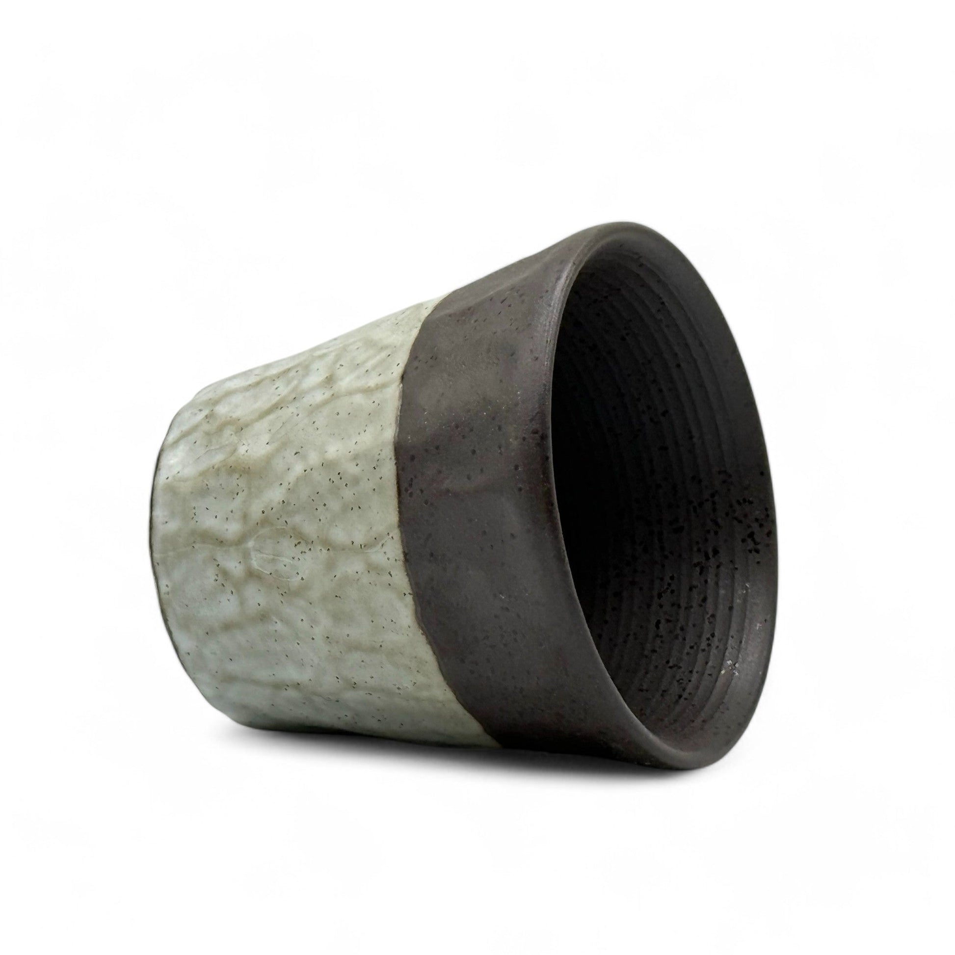 Inoue Tea Nuriwake Gray Mino-yaki Yunomi - Japanese Teacup