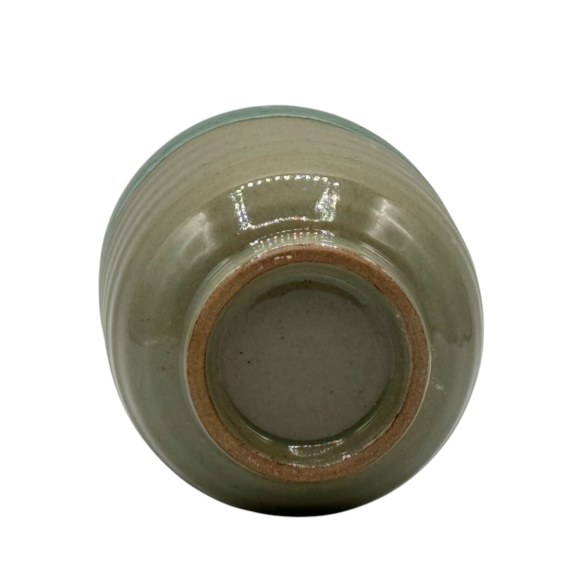 Inoue Kama-ryu Green Mino-yaki Yunomi - Japanese Teacup