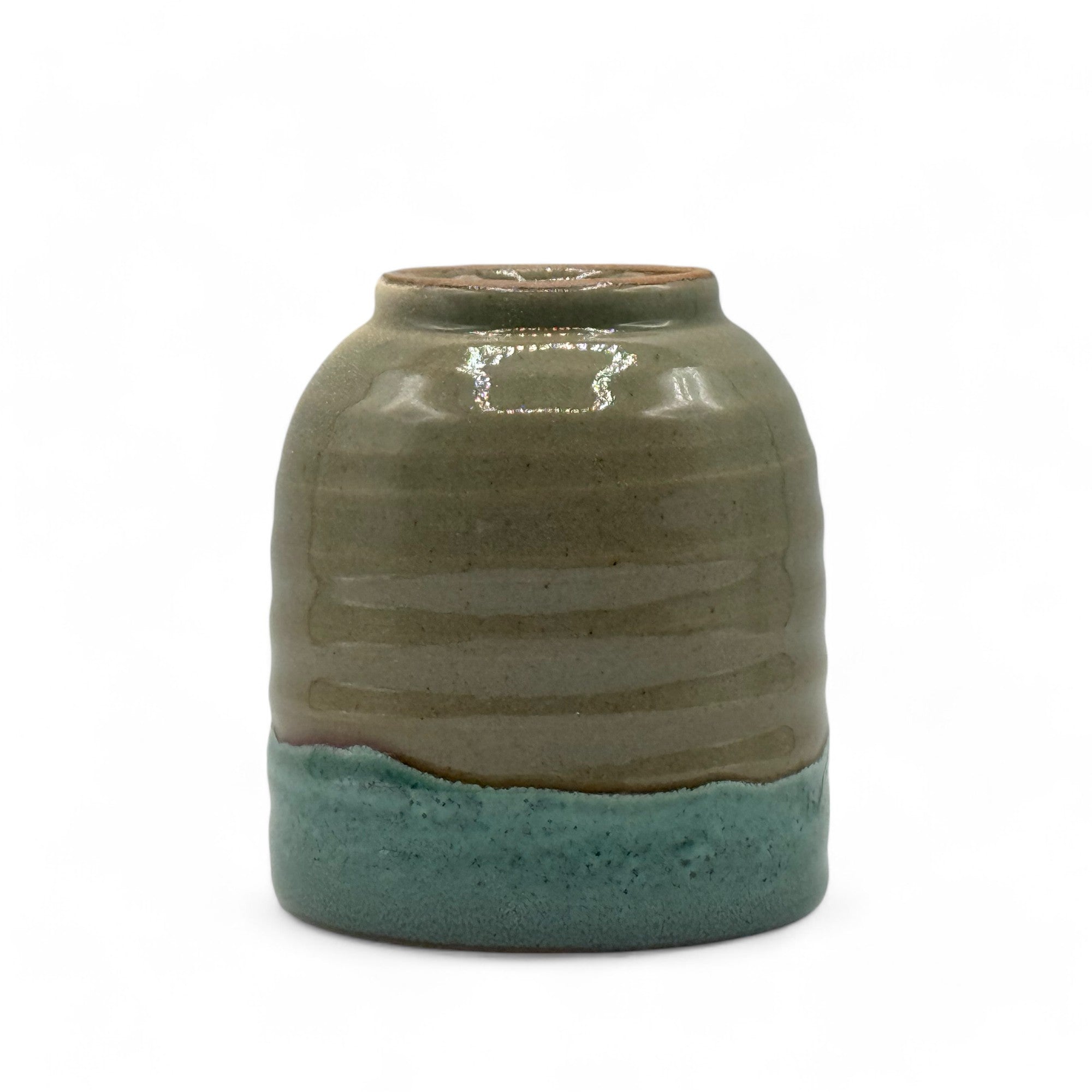 Inoue Kama-ryu Green Mino-yaki Yunomi - Japanese Teacup