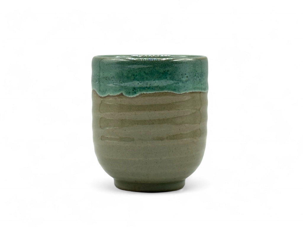 Inoue Kama-ryu Green Mino-yaki Yunomi - Japanese Teacup