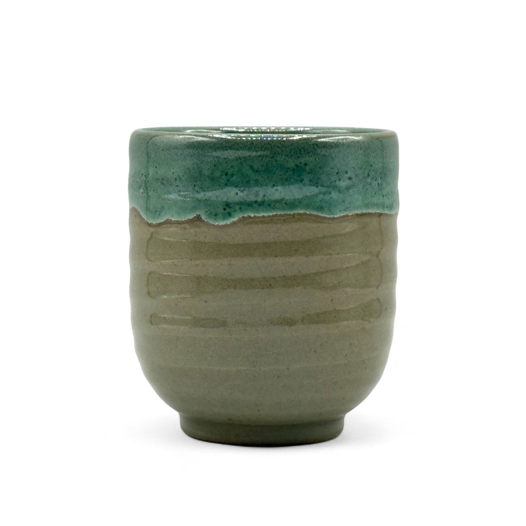 Inoue Kama-ryu Green Mino-yaki Yunomi - Japanese Teacup
