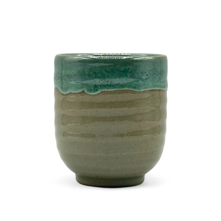 Inoue Kama-ryu Green Mino-yaki Yunomi - Japanese Teacup