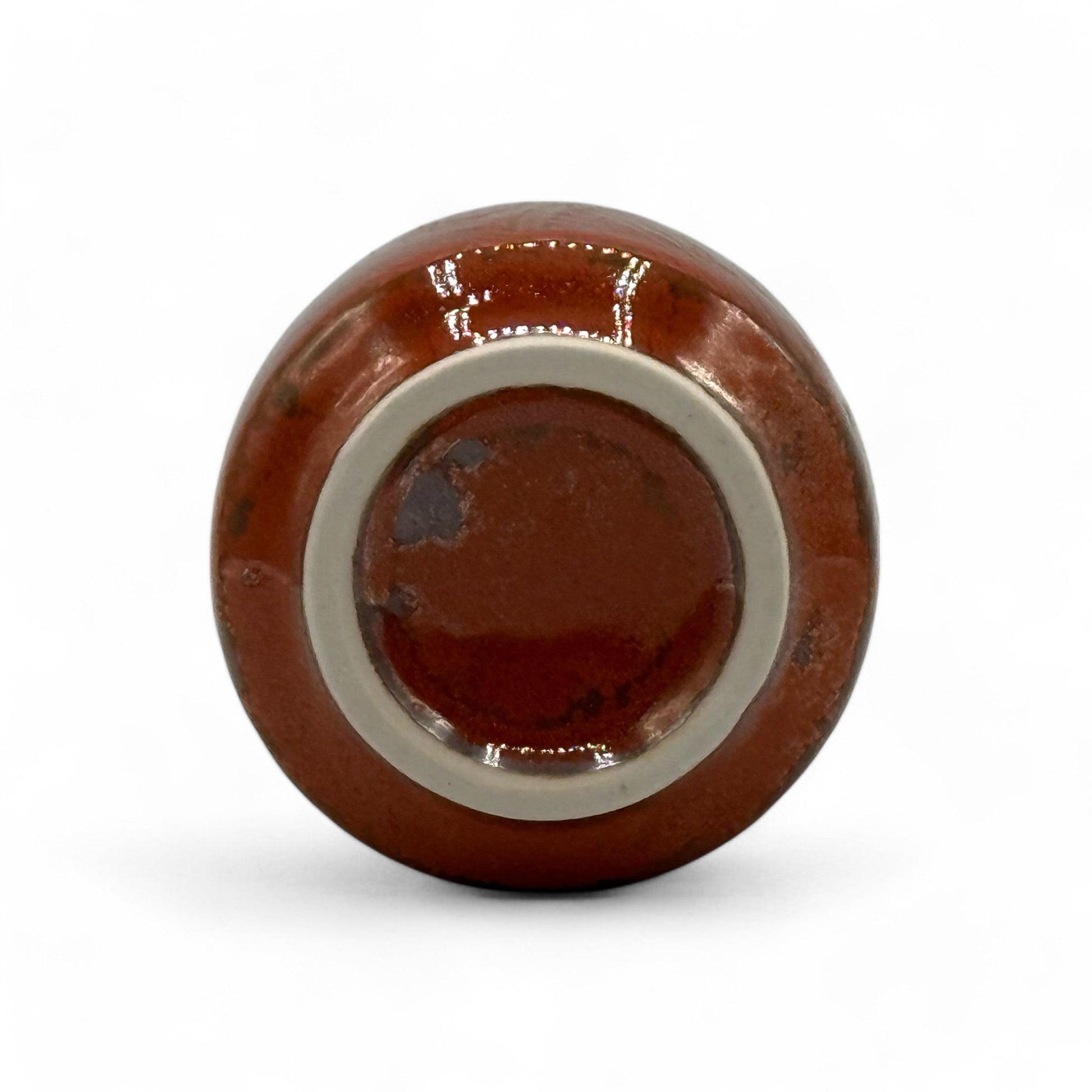 Inoue Tea Shun Nagashi Red Mino-yaki Yunomi - Japanese Teacup