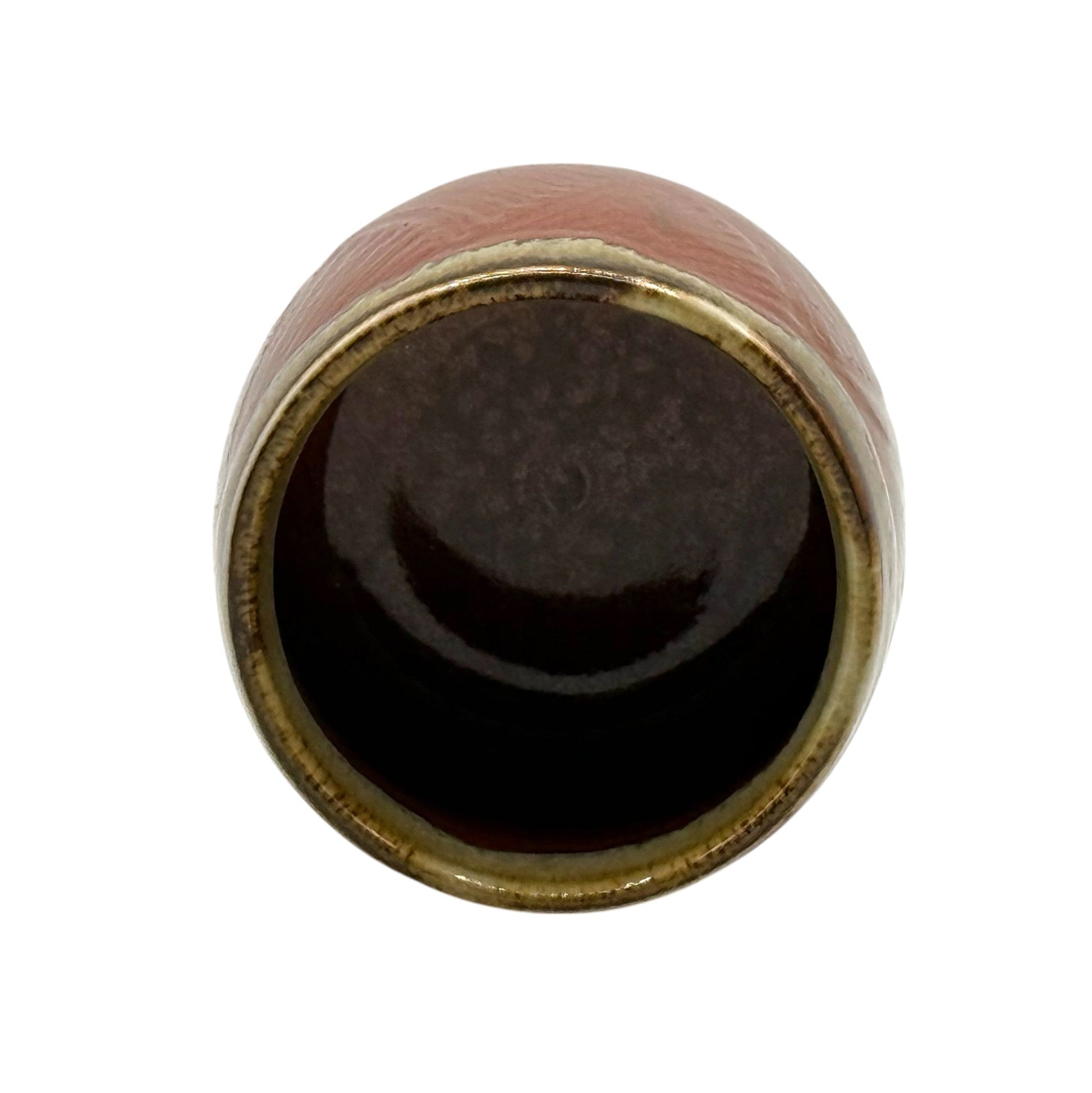 Inoue Tea Shun Nagashi Red Mino-yaki Yunomi - Japanese Teacup