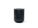 Inoue Tea Ishiyaki Blue Mino-yaki Yunomi - Japanese Teacup, featuring a traditional design and blue glaze finish.