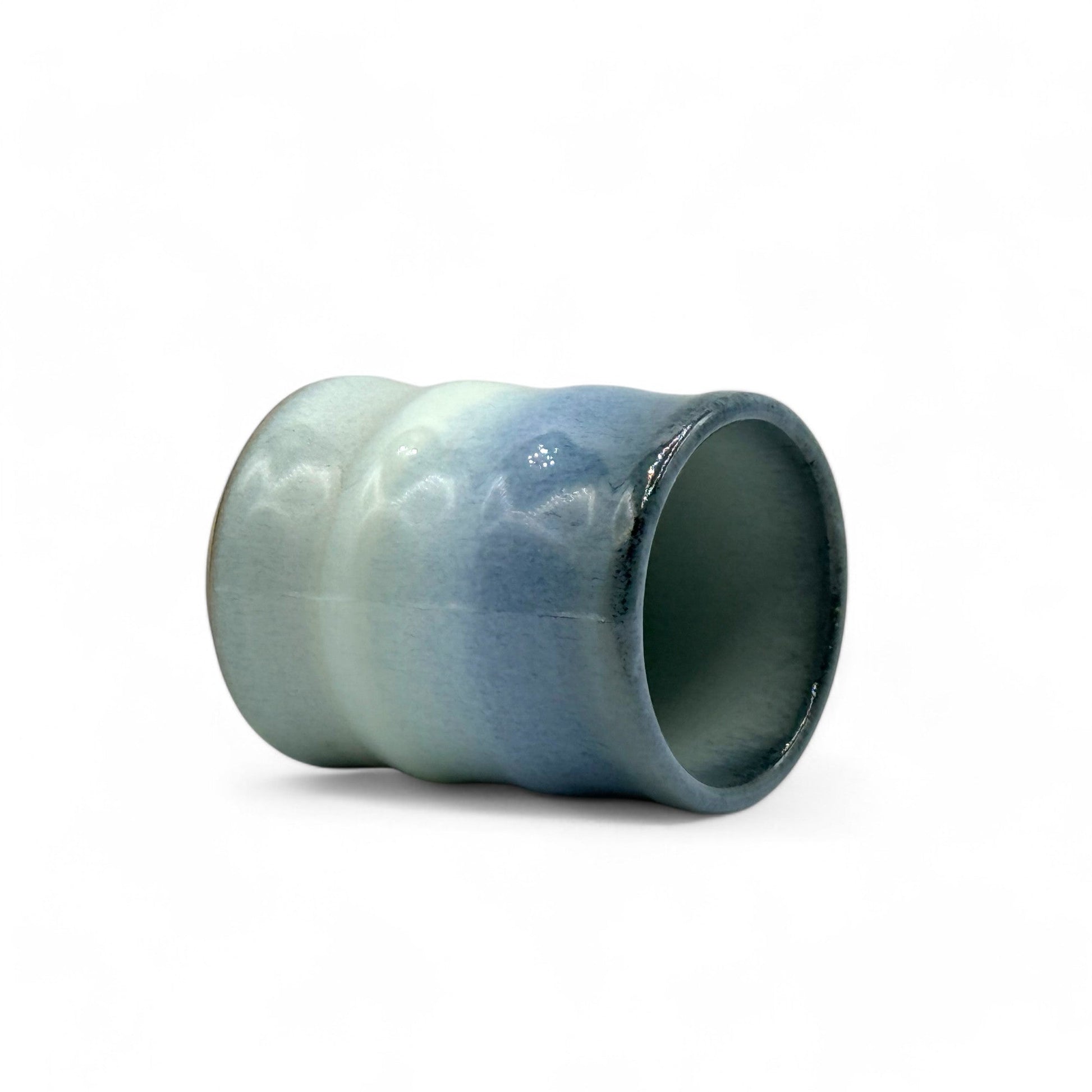 Inoue Tea Ranyu Nagashi Blue Mino-yaki Yunomi - Japanese Teacup