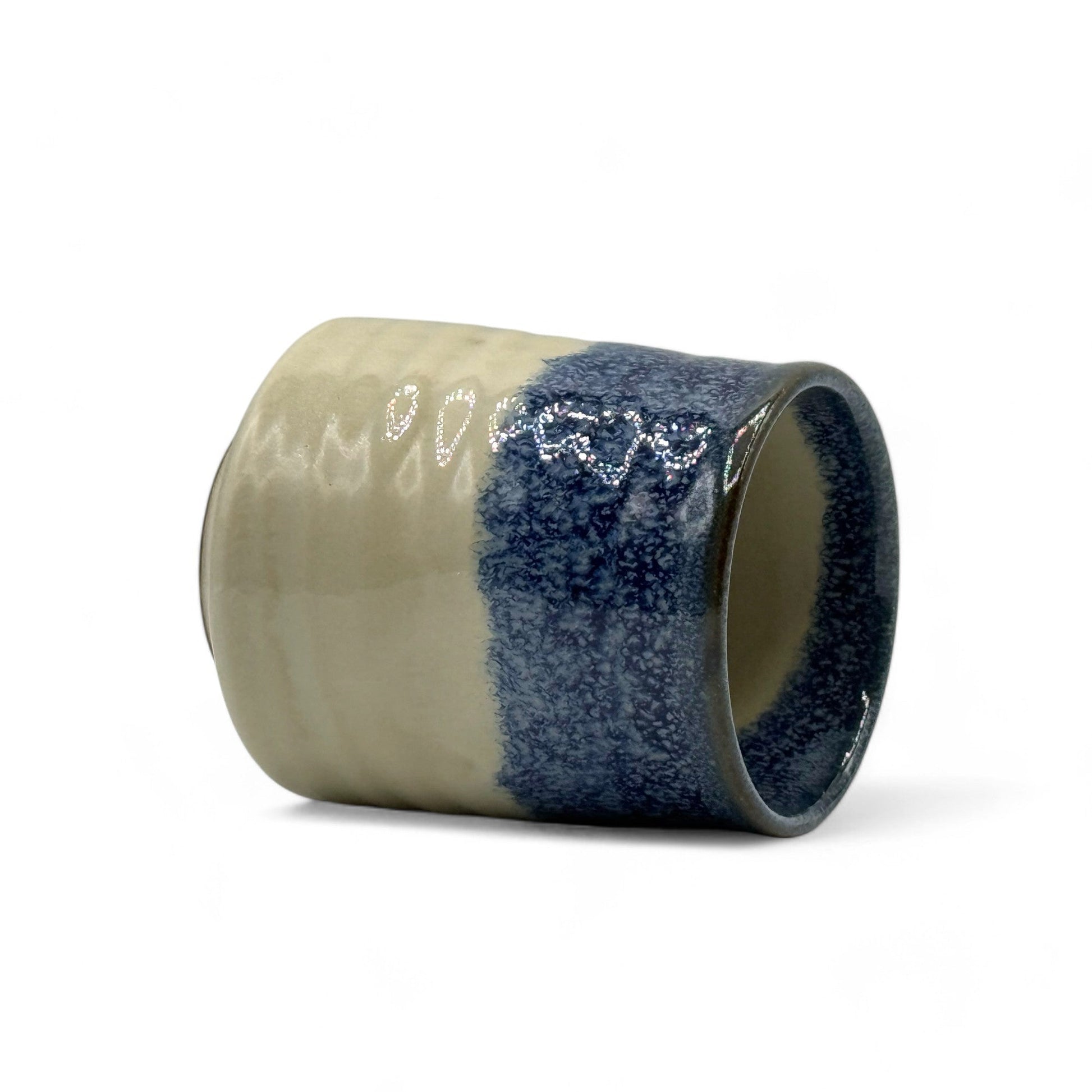 Inoue Tea Shirahagi Seiryu Blue Mino-yaki Yunomi - Japanese Teacup