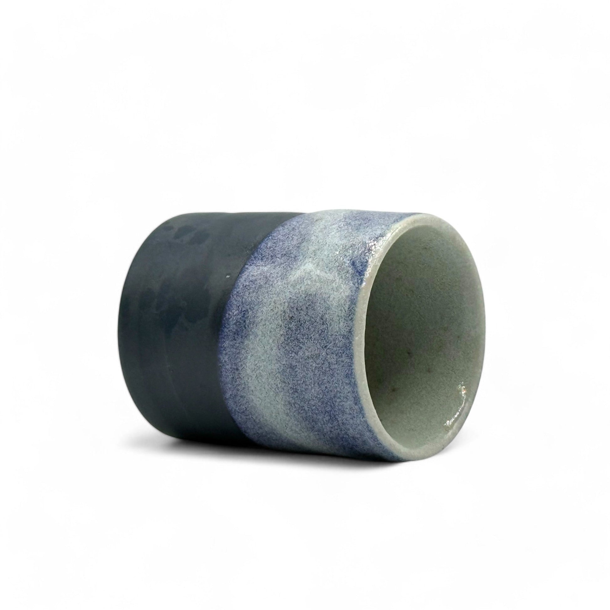 Inoue Tea Ruri Kesho Black Mino-yaki Yunomi - Japanese Teacup