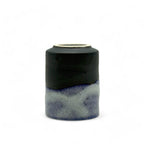 Inoue Tea Ruri Kesho Black Mino-yaki Yunomi - Japanese teacup with a traditional design, shown in a product photo.