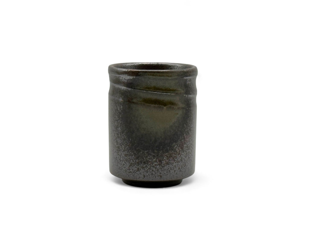 Inoue Tea Bizen Fu Brown Mino-yaki Yunomi - Japanese Teacup displayed in a product photo, showcasing its unique design and color.
