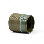 Inoue Kin Kama-ryū Green Mino-yaki Yunomi - Japanese Teacup