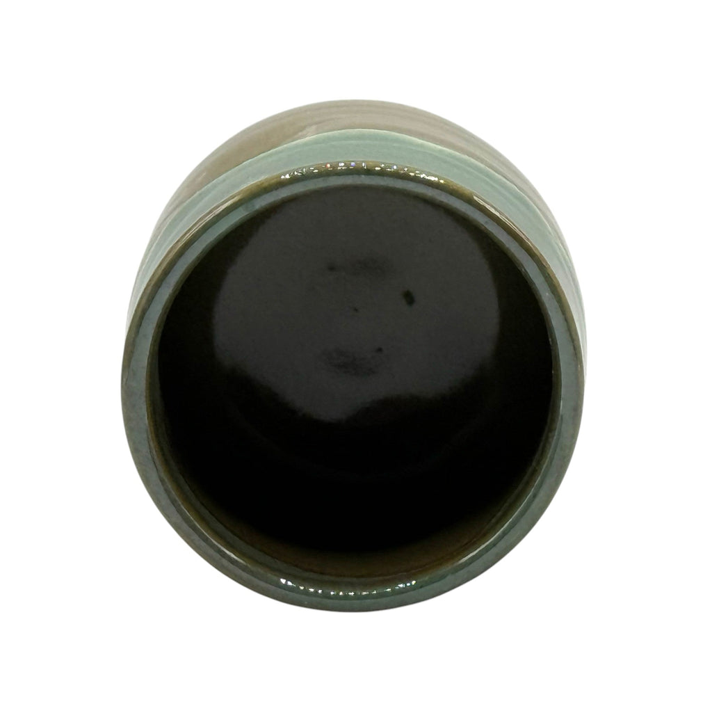 Inoue Kin Kama-ryū Green Mino-yaki Yunomi - Japanese Teacup