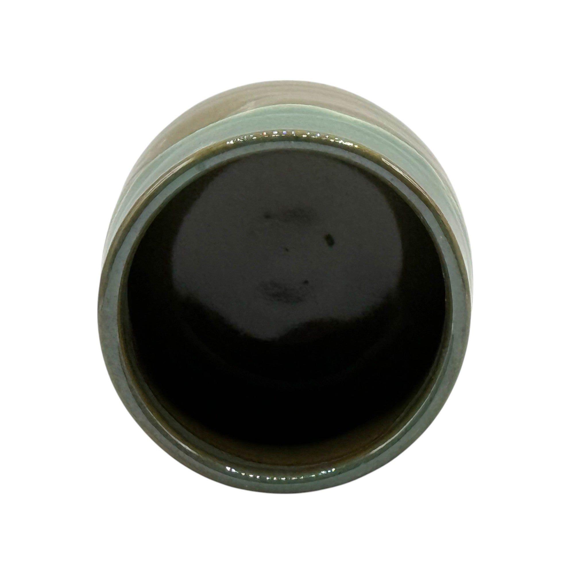 Inoue Kin Kama-ryū Green Mino-yaki Yunomi - Japanese Teacup