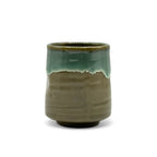 Inoue Kin Kama-ryū Green Mino-yaki Yunomi - Japanese Teacup