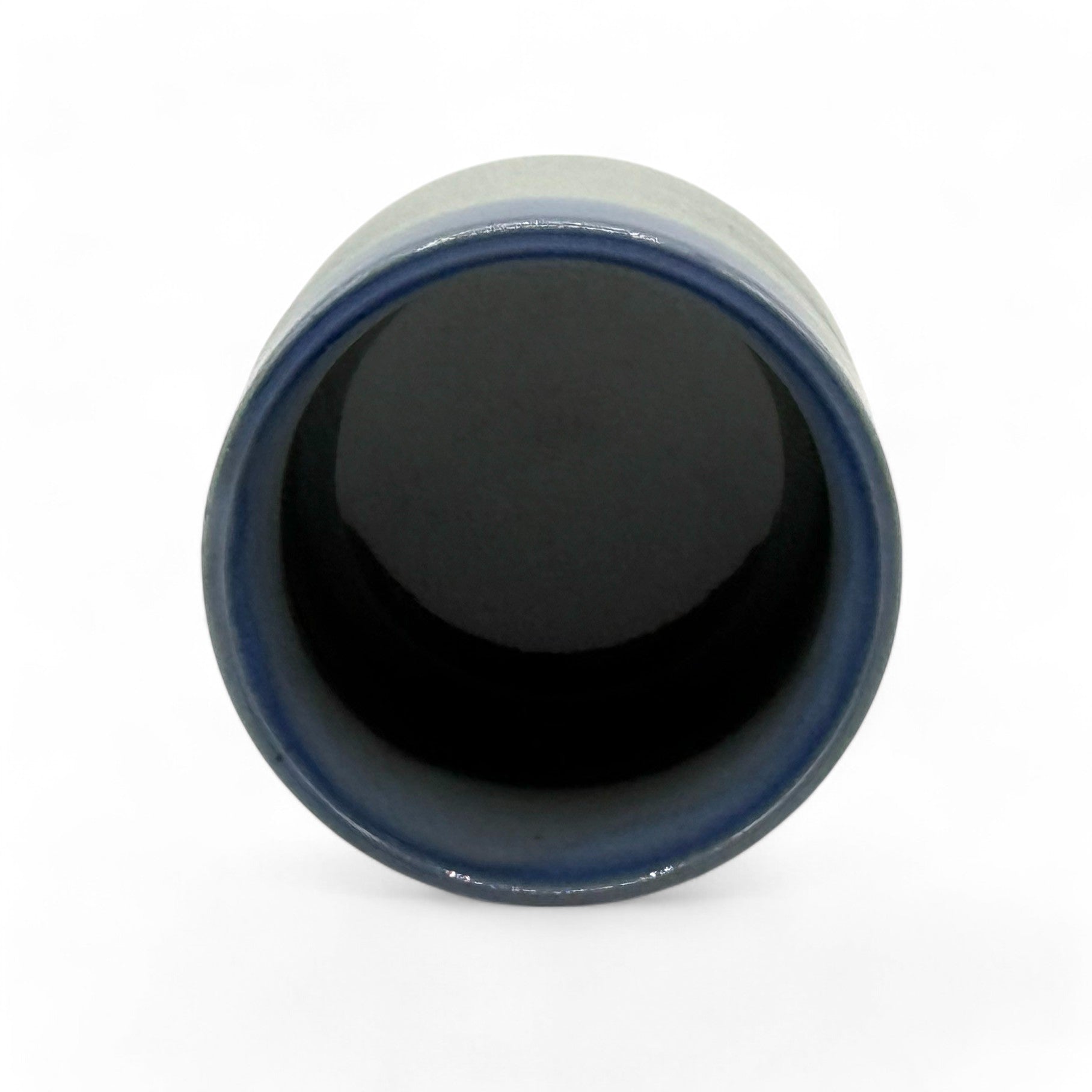 Inoue Tea Aobuchi Blue Mino-yaki Yunomi - Japanese Teacup