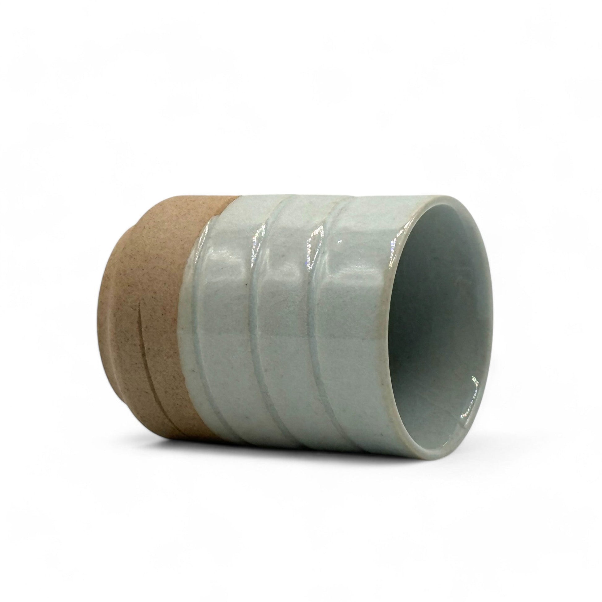 Inoue Tea Unofu Sendan Gray Mino-yaki Yunomi - Japanese Teacup