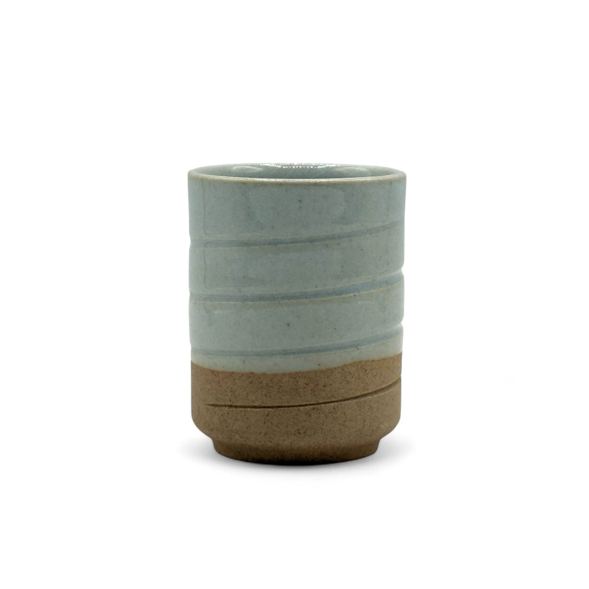 Inoue Tea Unofu Sendan Gray Mino-yaki Yunomi - Japanese Teacup