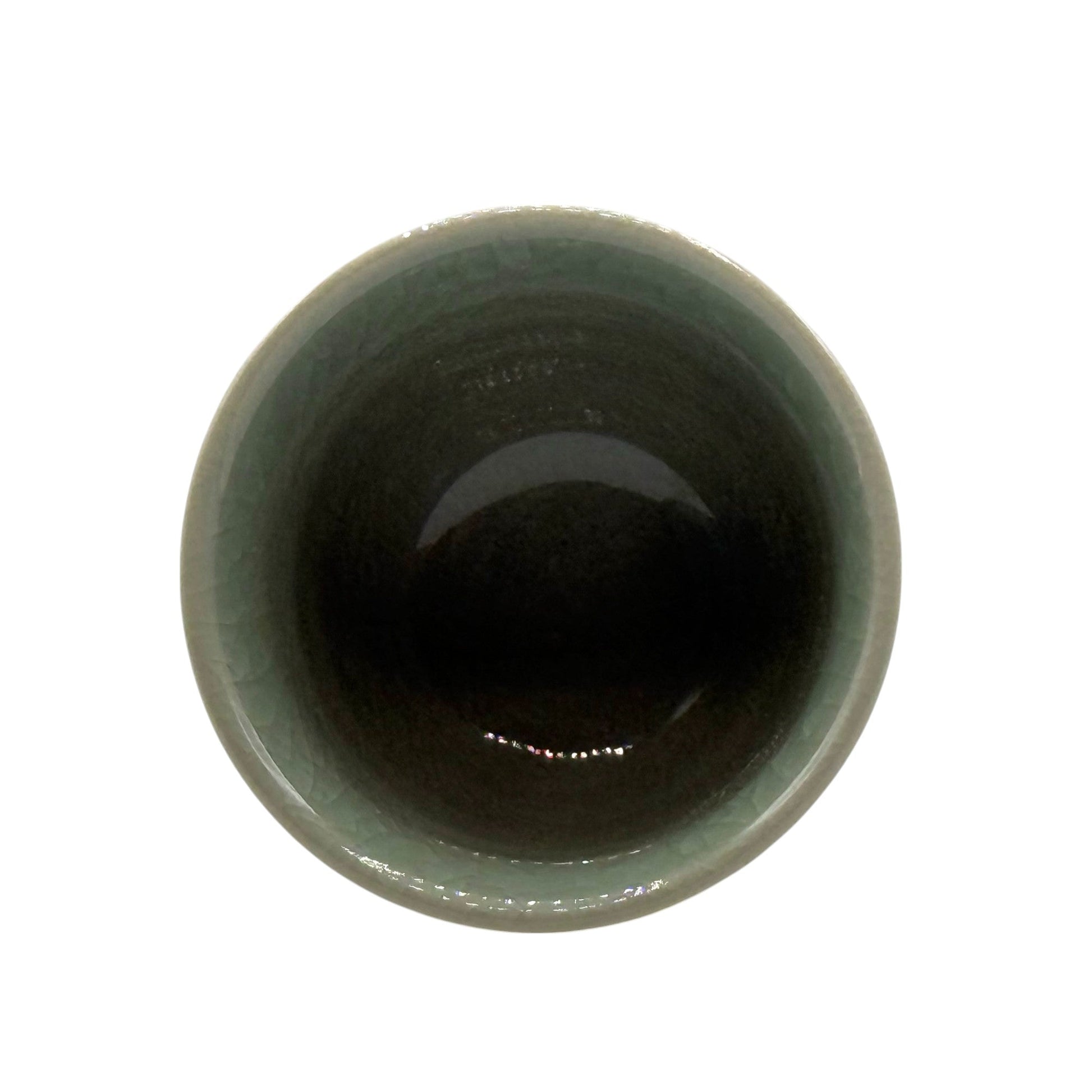 Inoue Tea Seiji Celadon Green Tall Mino-yaki Yunomi - Japanese Sencha Teacup