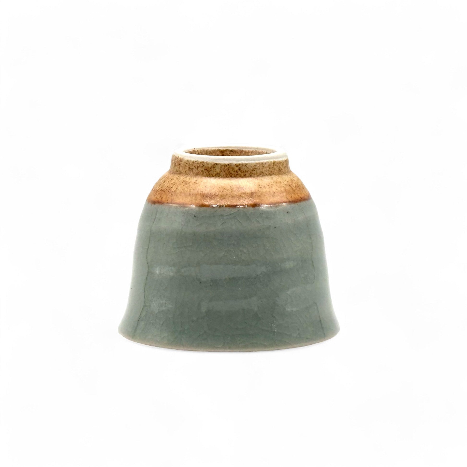 Inoue Tea Seiji Celadon Green Tall Mino-yaki Yunomi - Japanese Sencha Teacup