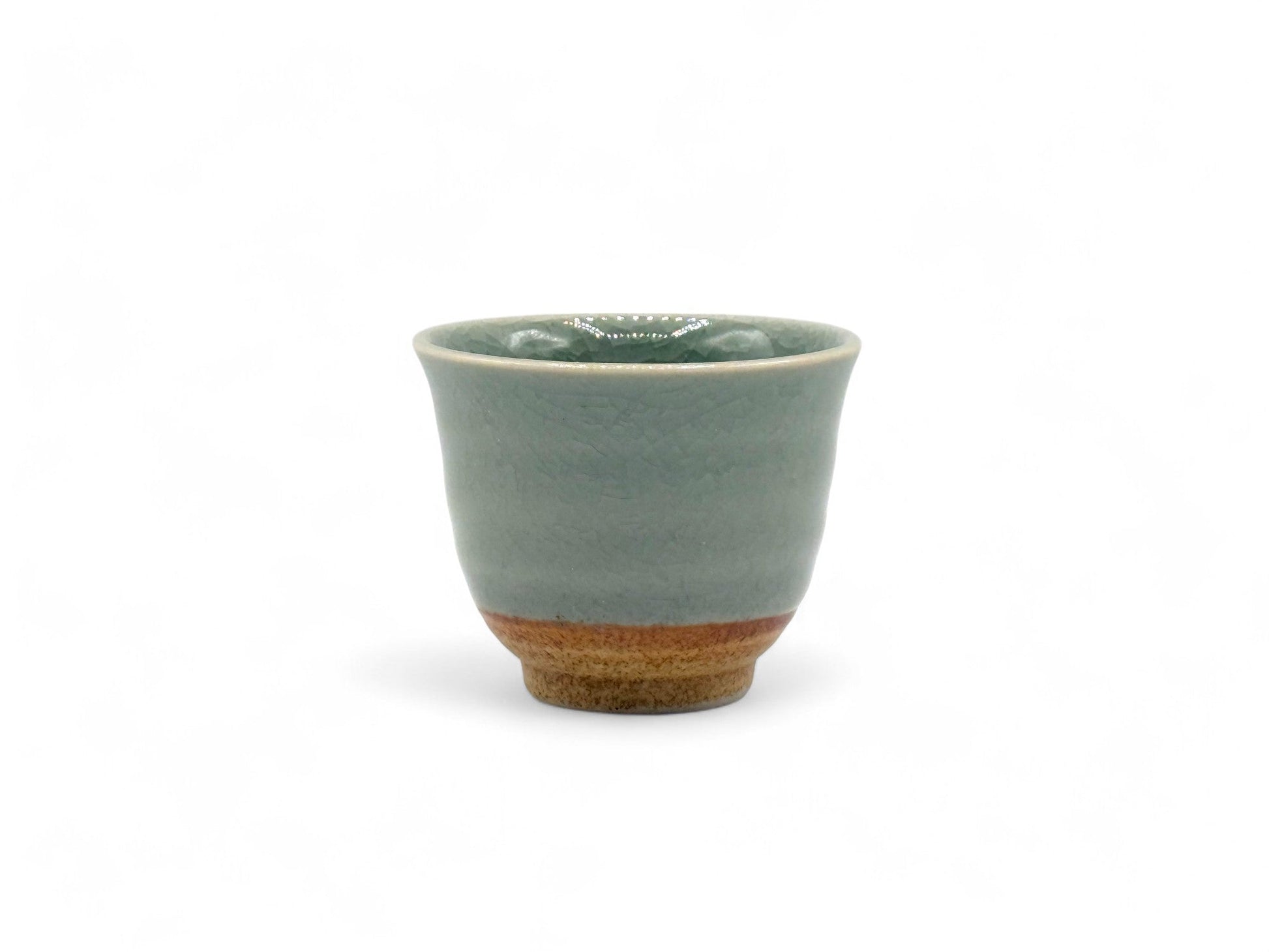 Inoue Tea Seiji Celadon Green Tall Mino-yaki Yunomi - Japanese Sencha Teacup