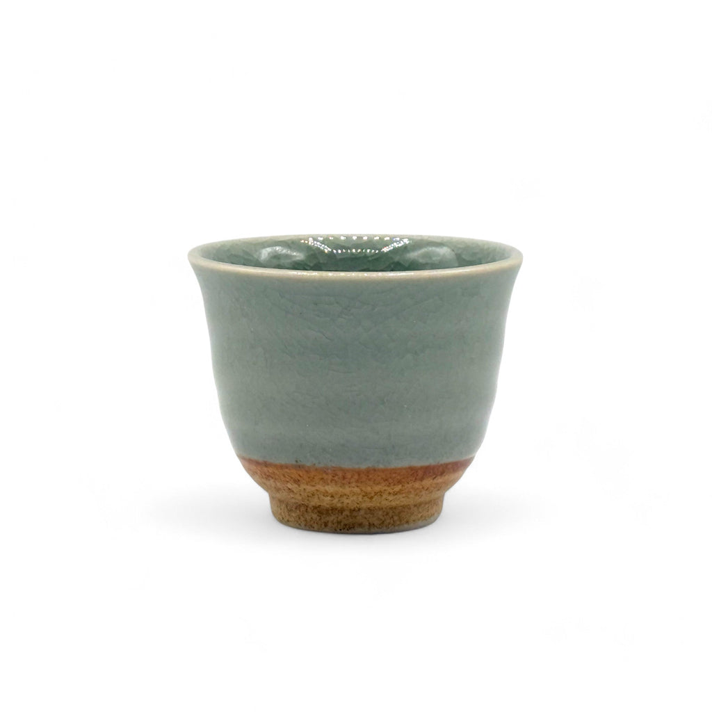 Inoue Tea Seiji Celadon Green Tall Mino-yaki Yunomi - Japanese Sencha Teacup