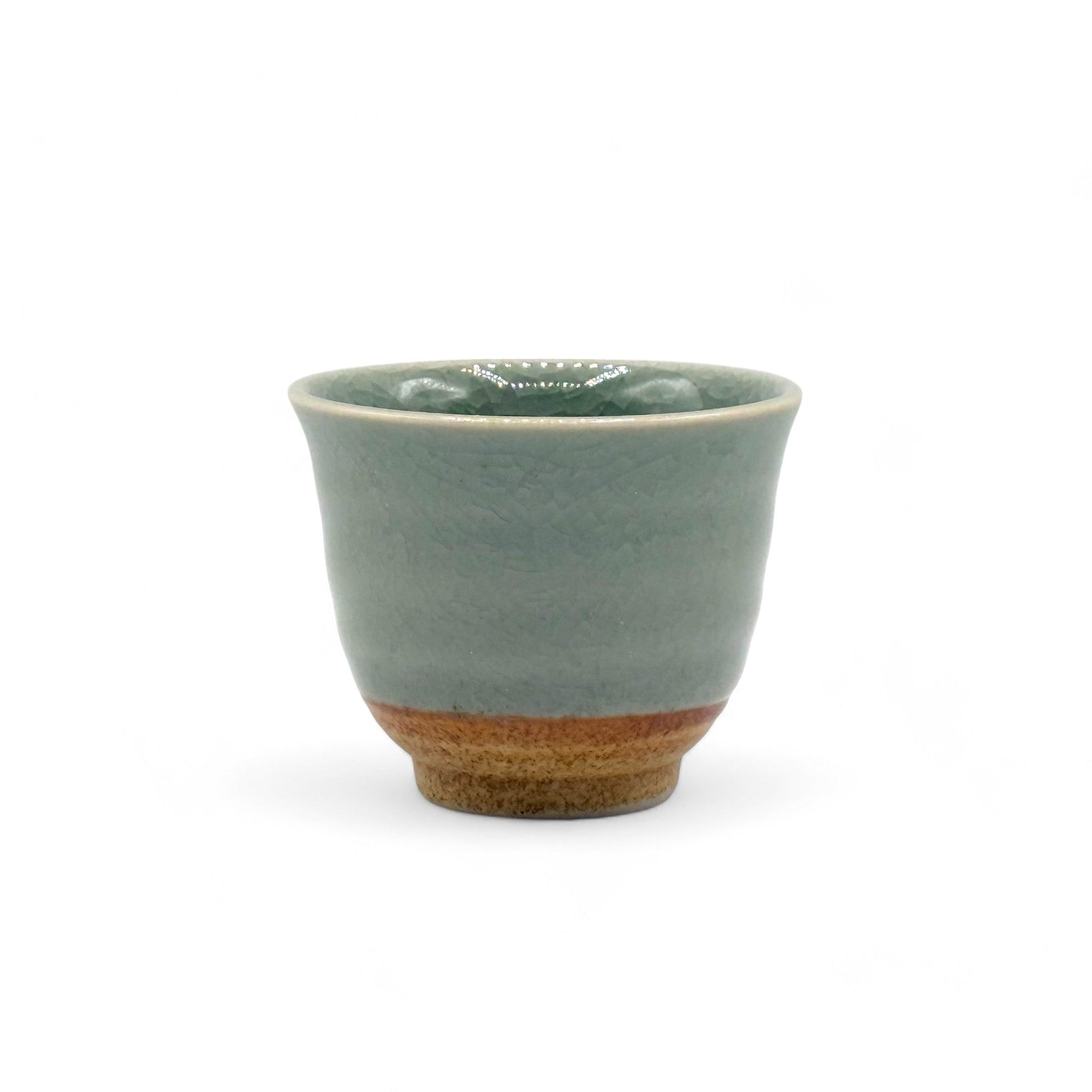 Inoue Tea Seiji Celadon Green Tall Mino-yaki Yunomi - Japanese Sencha Teacup