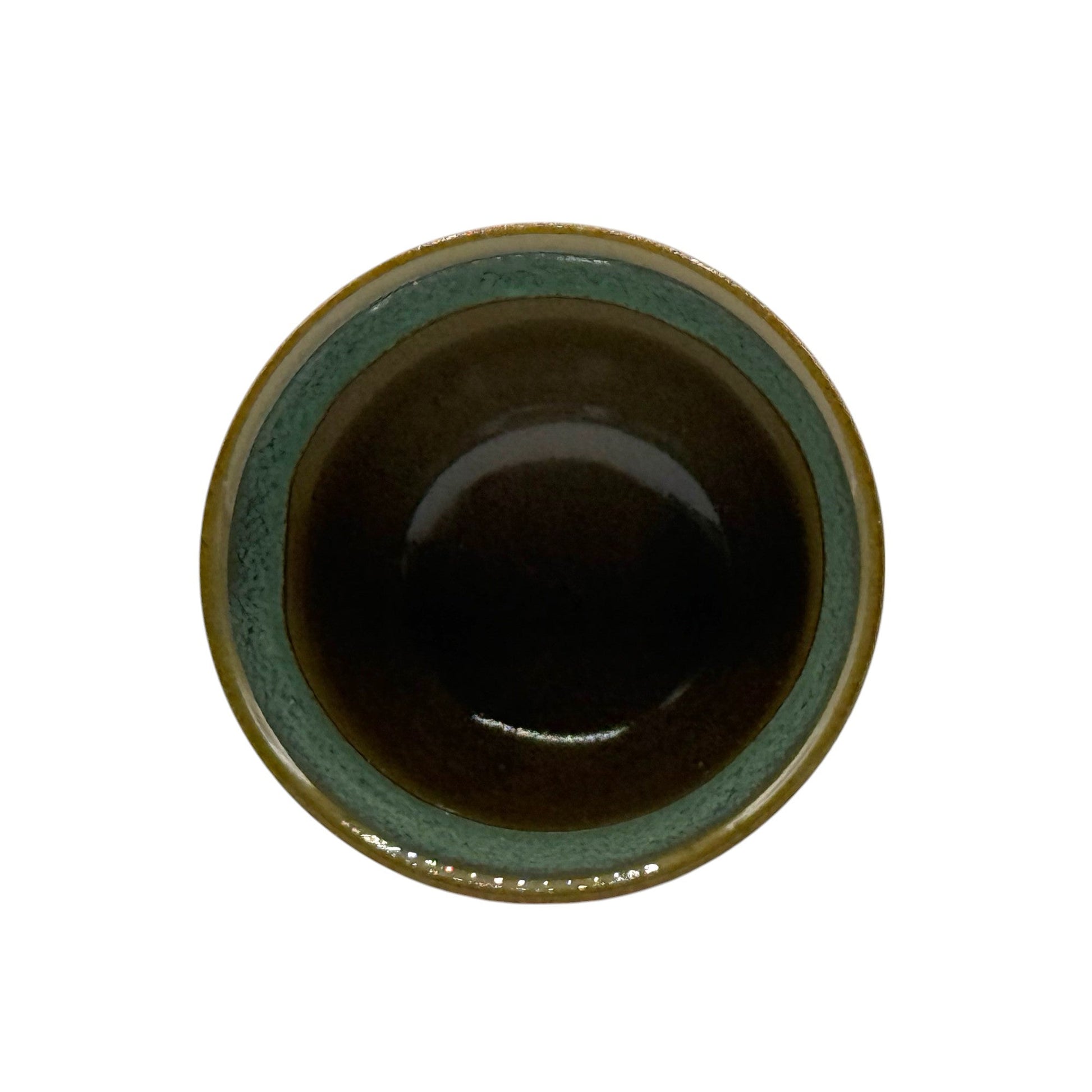 Inoue Tea Kin Kama Green Mino-yaki Yunomi - Japanese Sencha Teacup