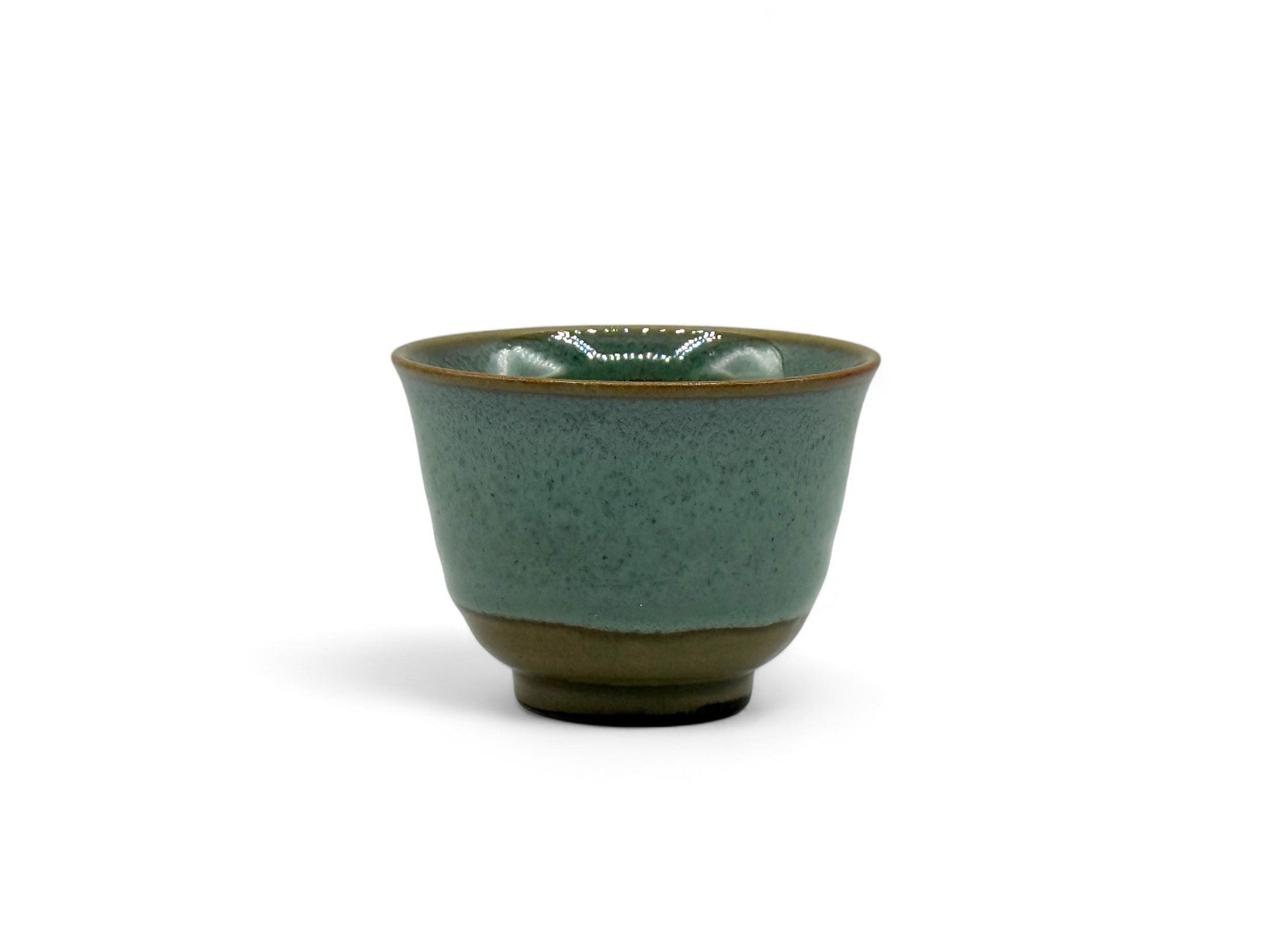Inoue Tea Kin Kama Green Mino-yaki Yunomi - Japanese Sencha Teacup