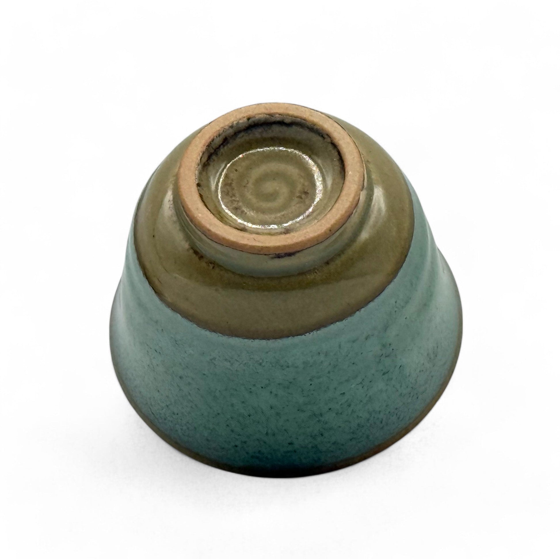 Inoue Tea Kin Kama Green Mino-yaki Yunomi - Japanese Sencha Teacup