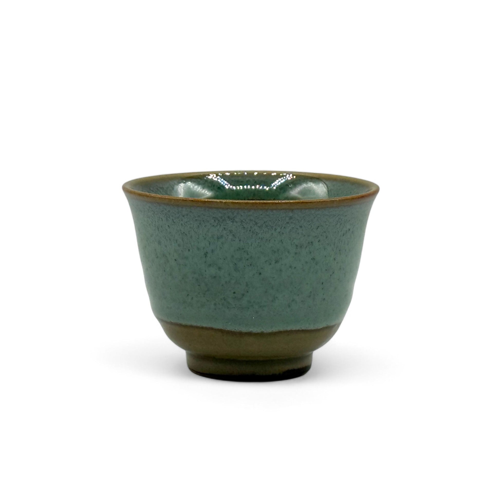 Inoue Tea Kin Kama Green Mino-yaki Yunomi - Japanese Sencha Teacup