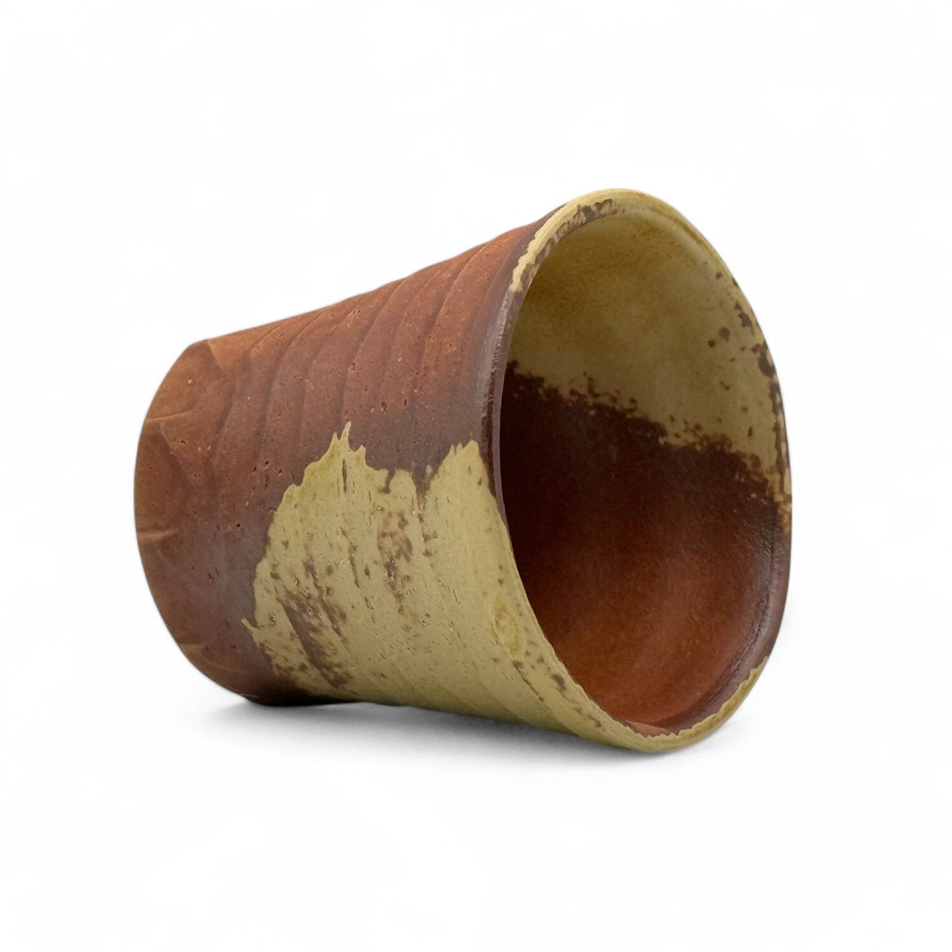 Inoue Tea Kizeto Brown Mino-yaki Yunomi - Japanese Teacup