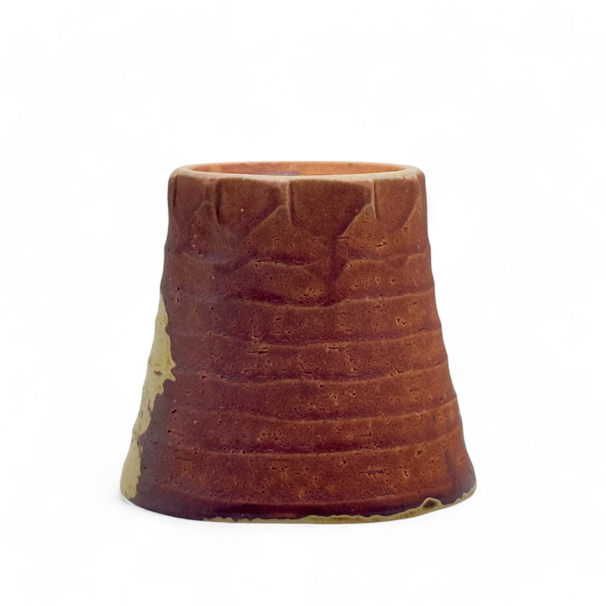 Inoue Tea Kizeto Brown Mino-yaki Yunomi - Japanese Teacup