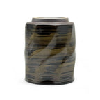 Inoue Kuro Black Octagonal Mino-yaki Yunomi - Japanese Teacup