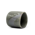 Inoue Nezumi Shino Gray Sankaku Mino-yaki Yunomi - Japanese Teacup