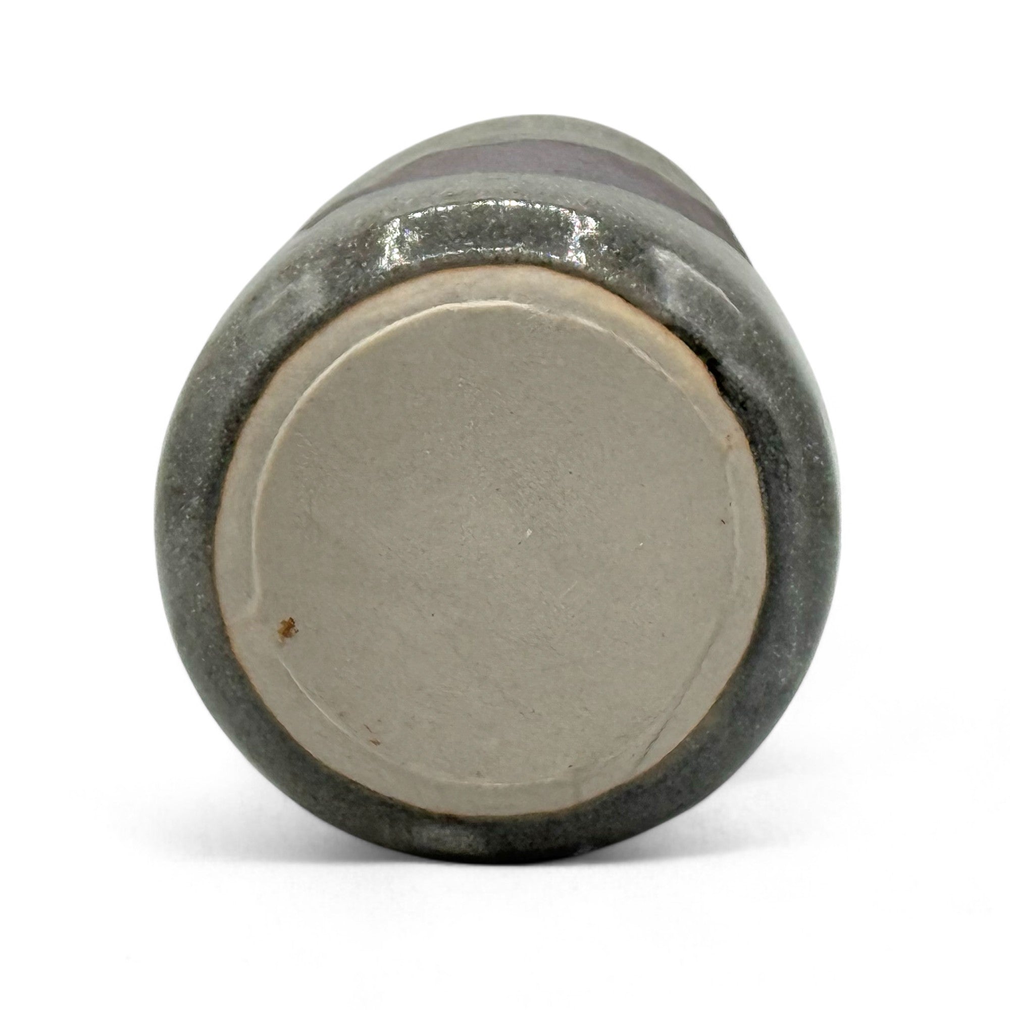 Inoue Nezumi Shino Gray Sankaku Mino-yaki Yunomi - Japanese Teacup