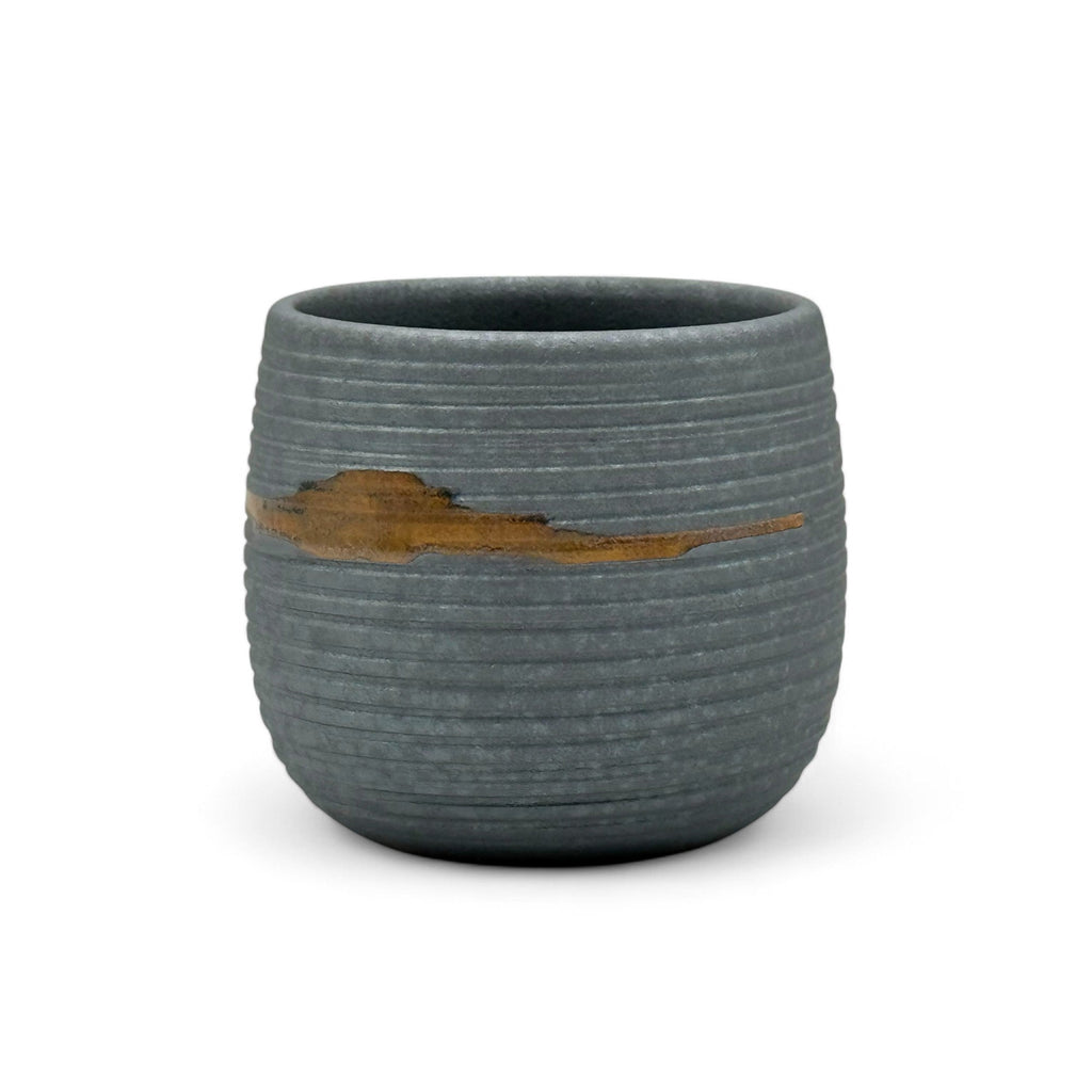 Inoue Kumo Sendan Gray Mino-yaki Yunomi - Japanese Teacup
