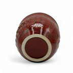Inoue Shun Red Mino-yaki Yunomi by Akira Izumi - Japanese Teacup