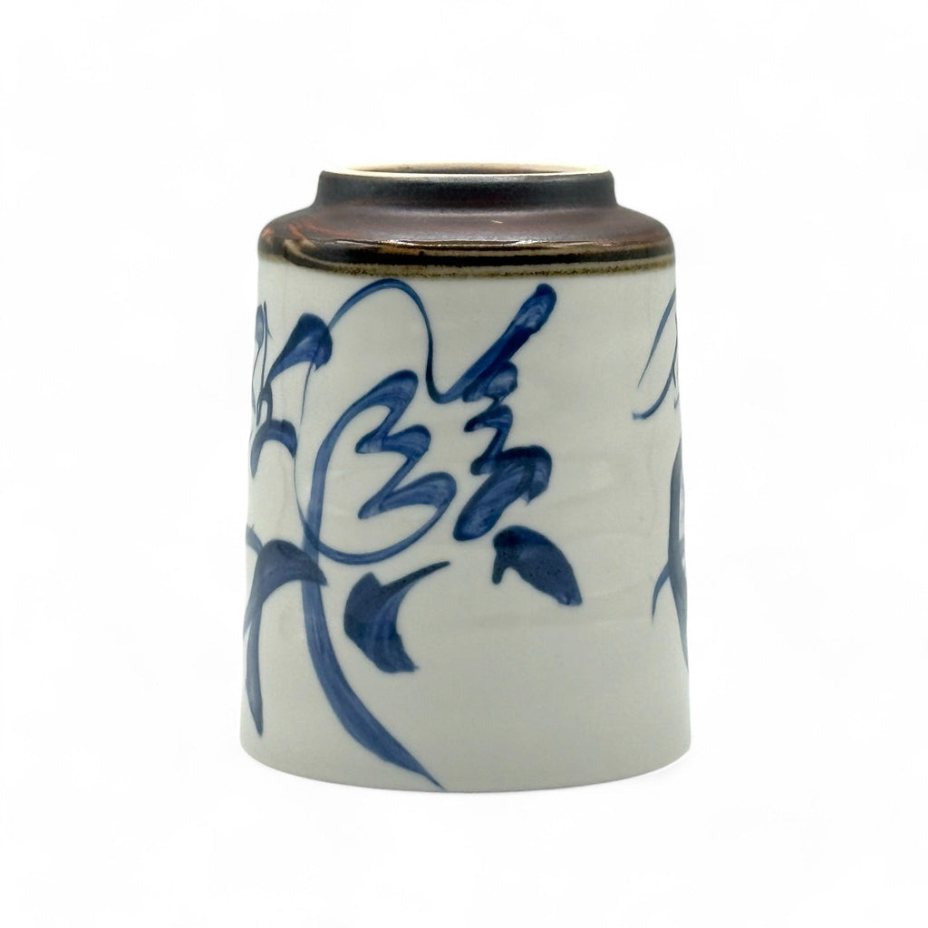 Inoue Brushstroke White Mino-yaki Yunomi - Japanese Teacup