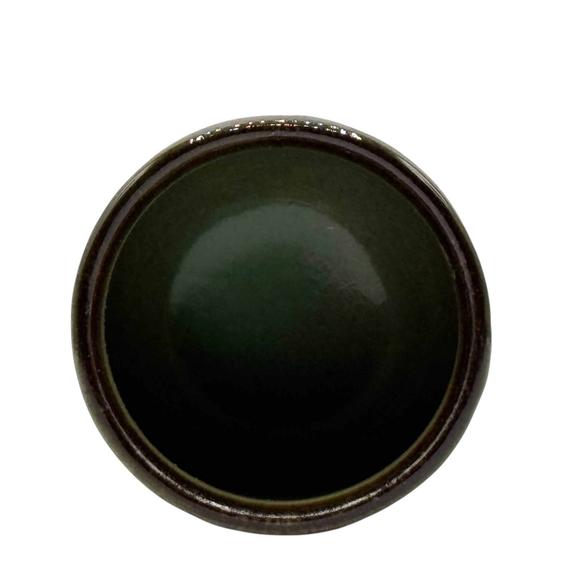 Inoue Tea Kuroitchin Hiwa Black Mino-yaki Yunomi - Japanese Teacup